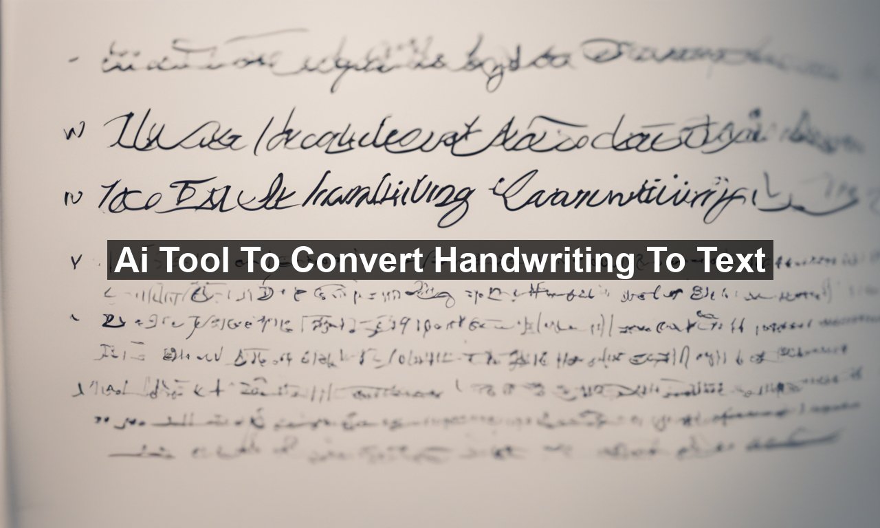 Ai Tool To Convert Handwriting To Text