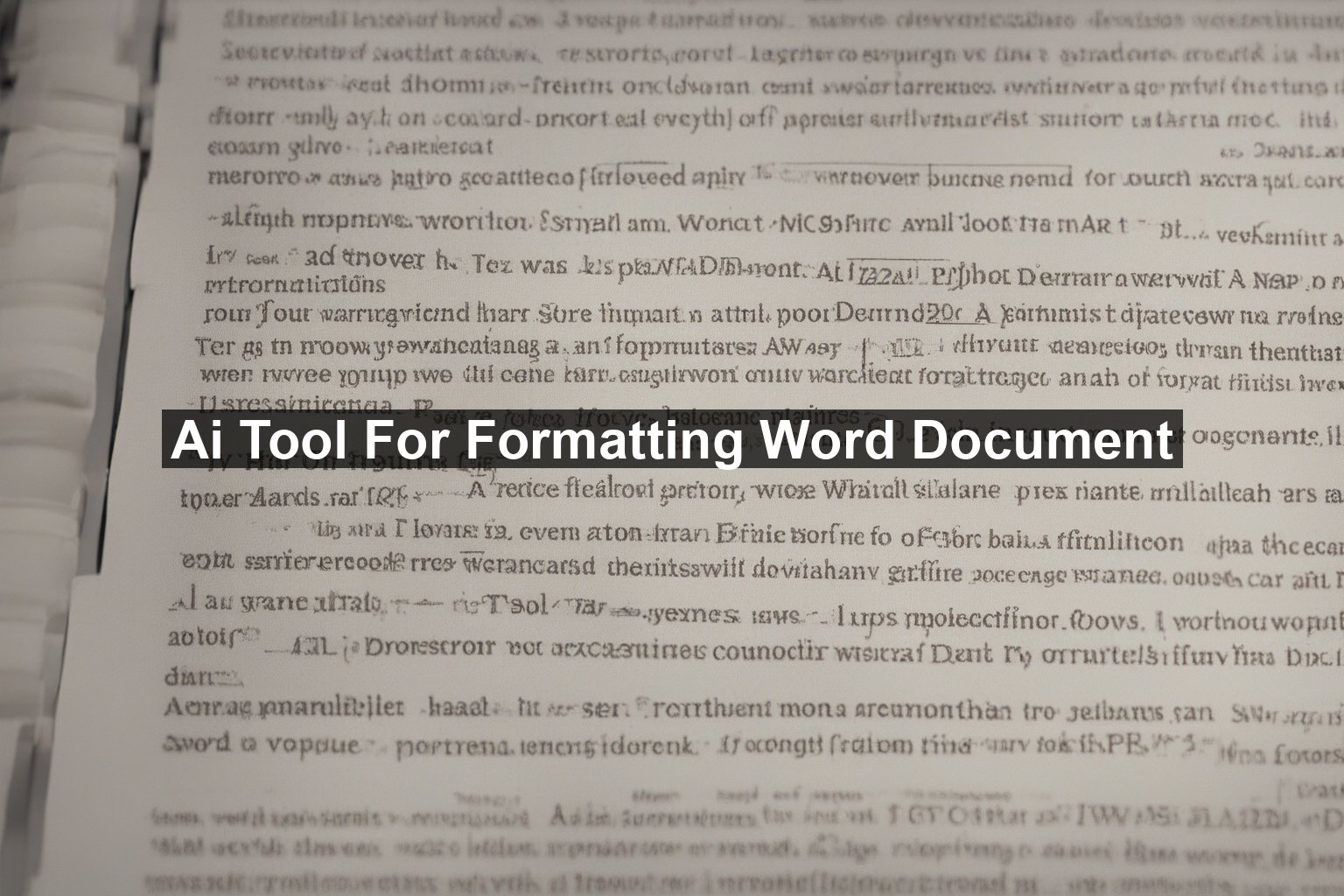 Ai Tool For Formatting Word Document