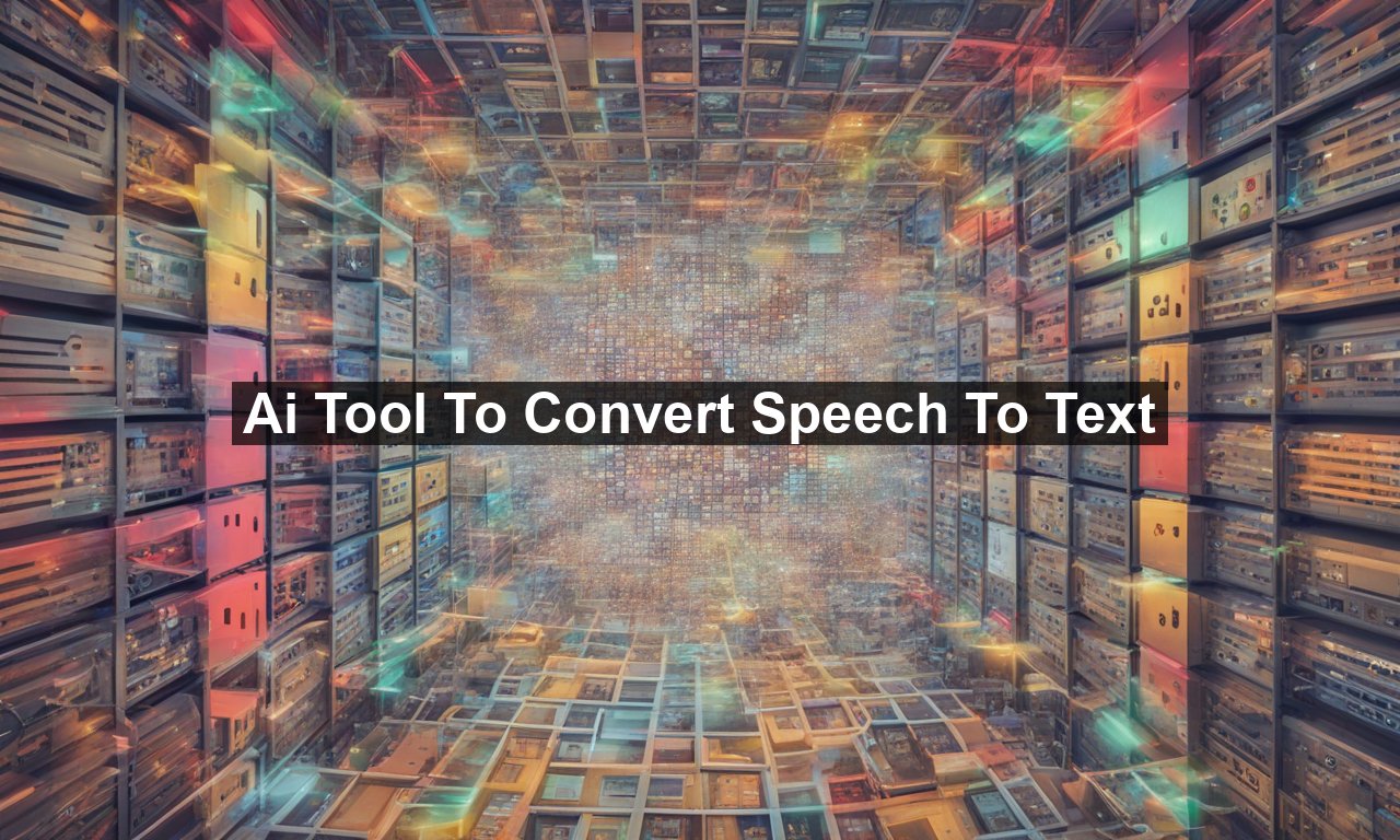 Ai Tool To Convert Speech To Text