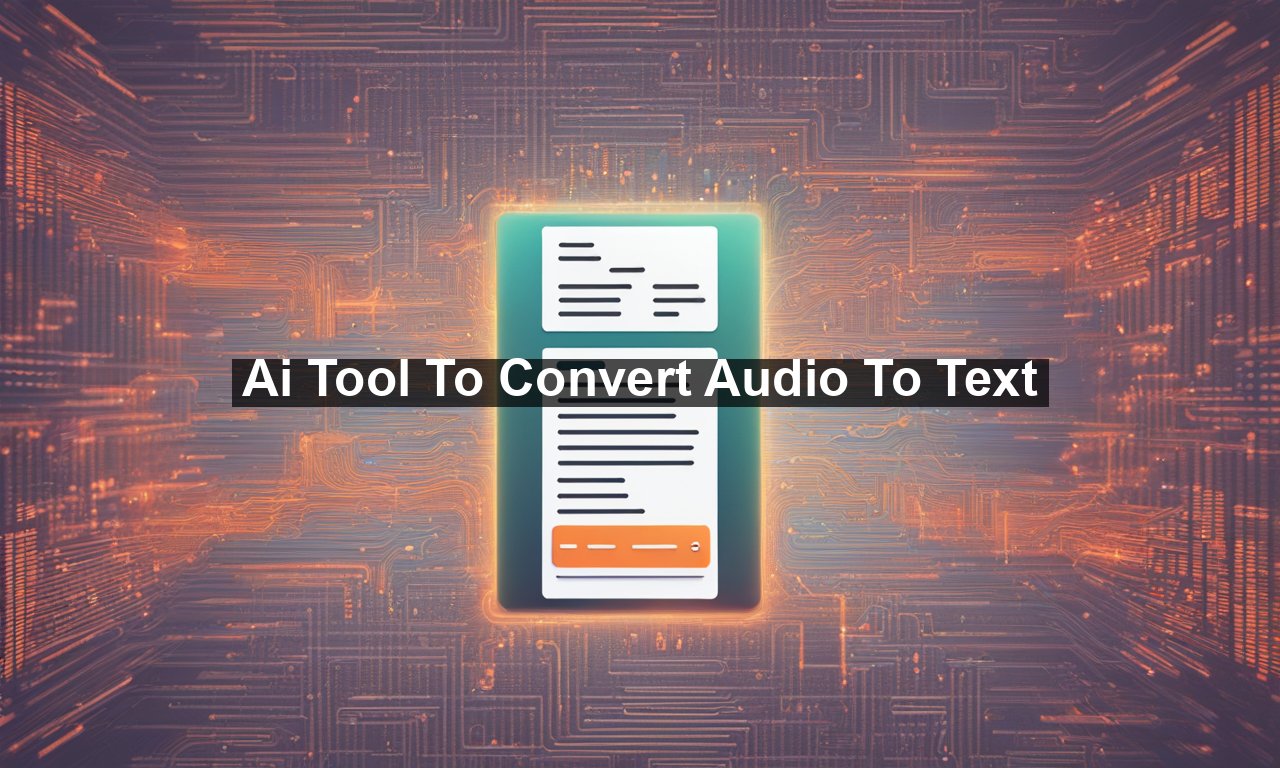 Ai Tool To Convert Audio To Text